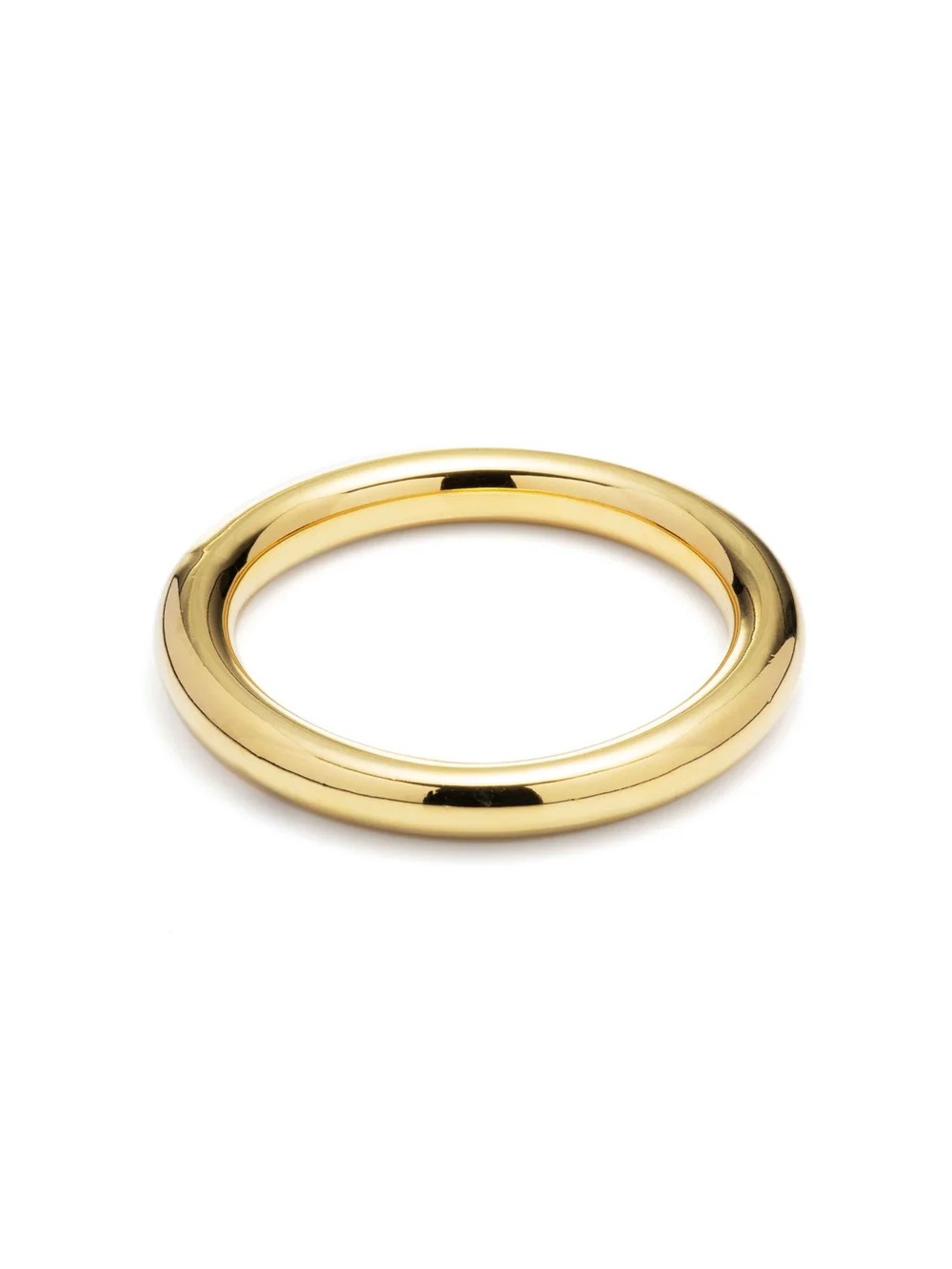 Polished Gold Round Bangle Bracelet / Tubular Bangle